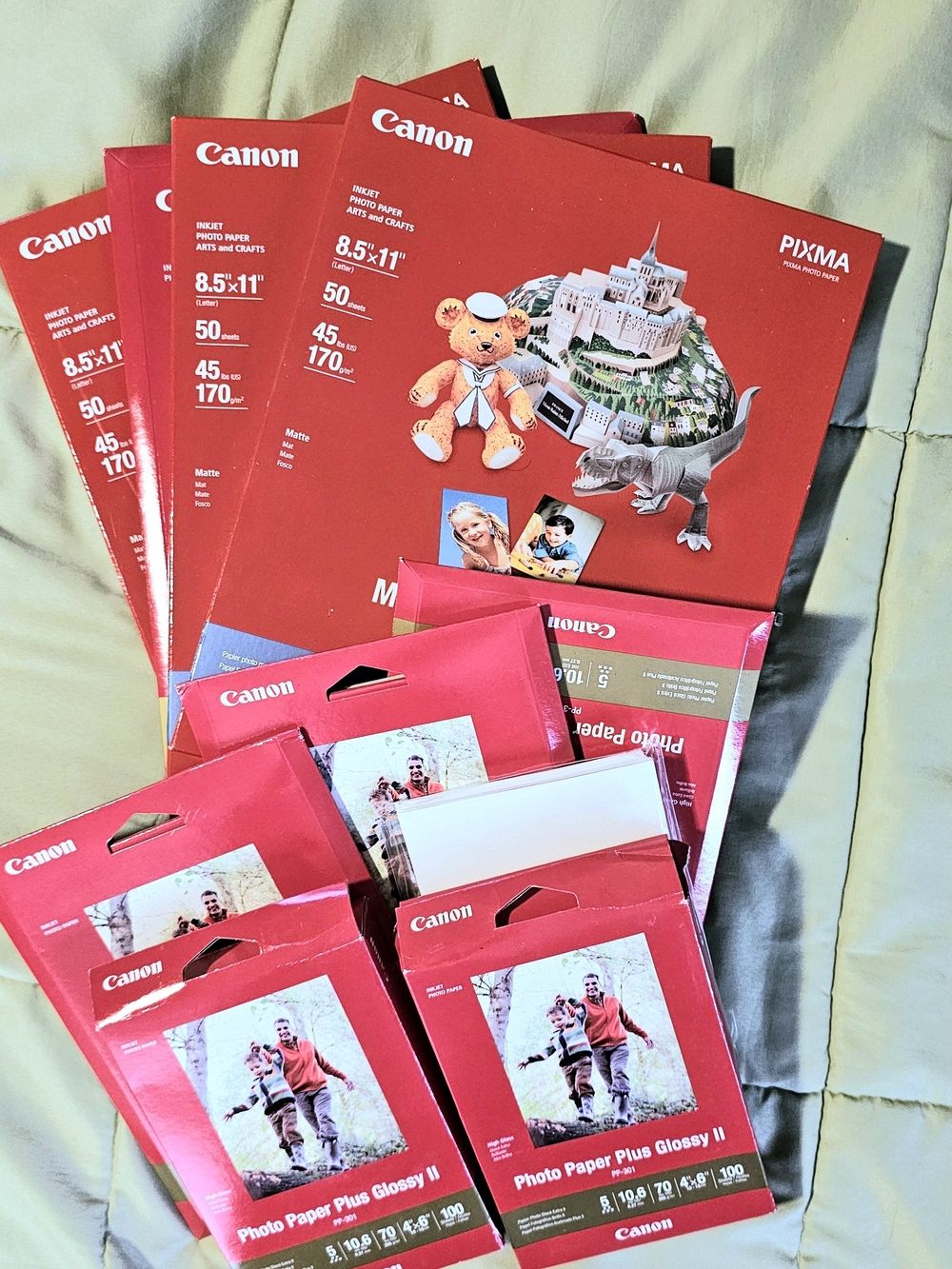 Canon Photo Paper Bundle Glossy Matte PIXMA Inkjet Paper Lot Mixed Sizes